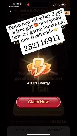 Temu new code 👉252116911 try with new gmail ##viralvideo🔥 #goviral 