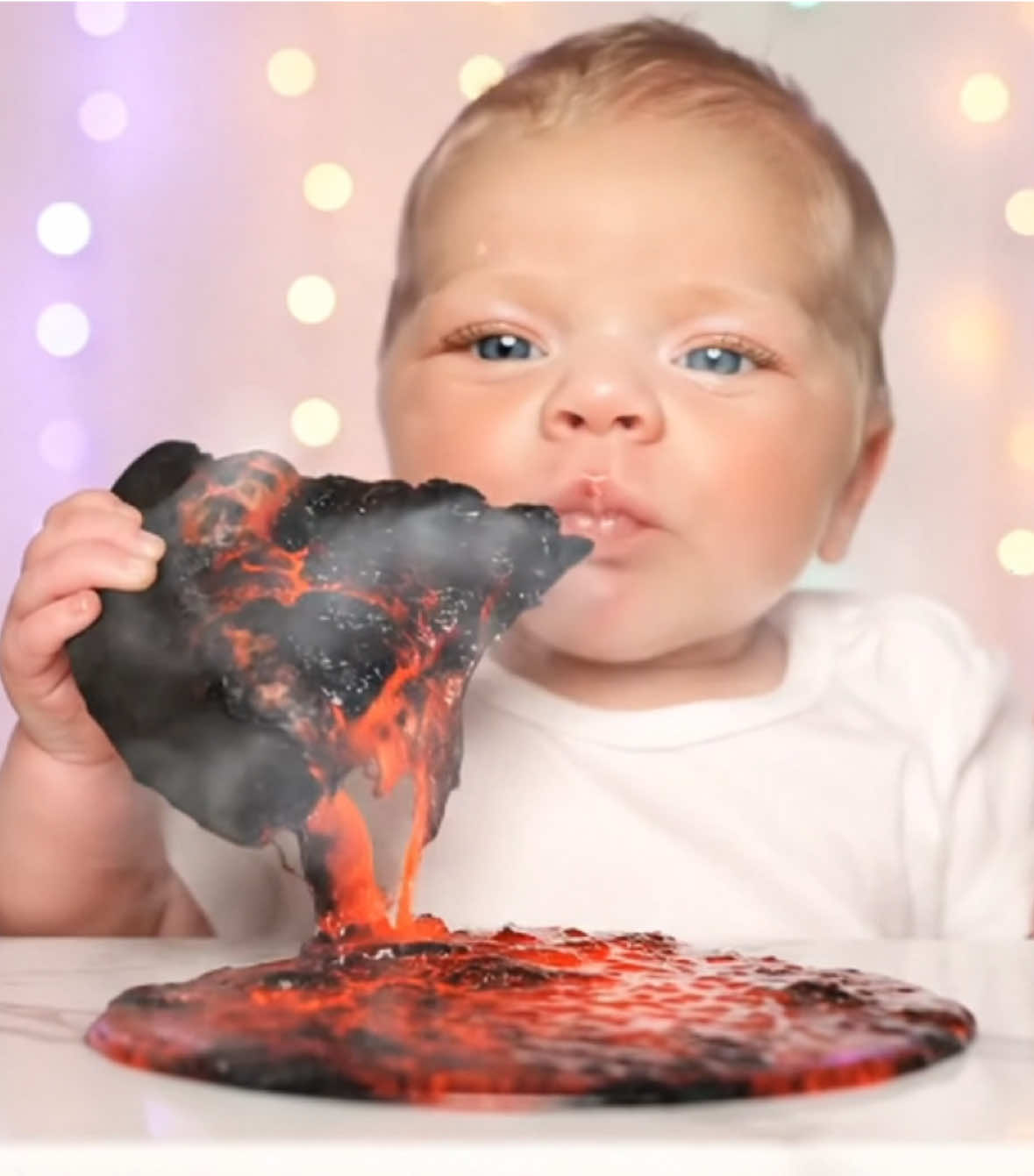wava mukbang! 🌋 #asmr #asmrsounds #crunchymukbang #lavamukbang #babymukbang 
