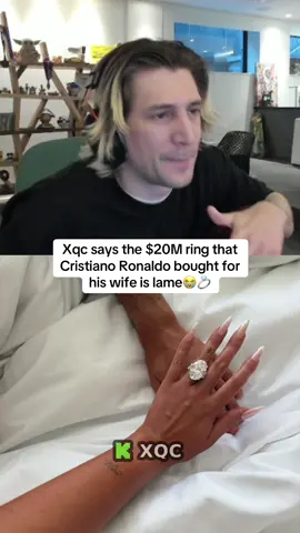 Xqc says the $20M ring that Cristiano Ronaldo bought for his wife is lame😭💍 #xqc #fyp