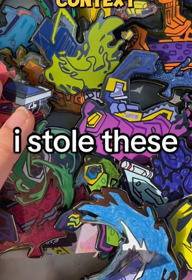 unintentionally pulled off the heist of the century 🥲 ANYWAYS WEAPIN ARSENAL BY BUGSLAP!!! these splatoon enamel pins are SO YUMMY and it makes me so happy to have literally ANYTHINGGG of my beloved inkline tristringer wtf. there’s a stretch goal for the side order skins too so go support!! i love seeing unique splatoon merch RRAAAHHH!!!!!!  #otakon #splatoon3 #squidsisters 
