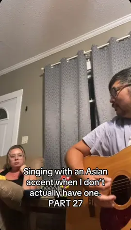 “I’m a creep…” Singing to @Allison Drew with an Asian accent when I don’t actually have one. PART 27 #radiohead #acousticcovers #husbandandwifecomedy #dadsoftiktok #marriage 