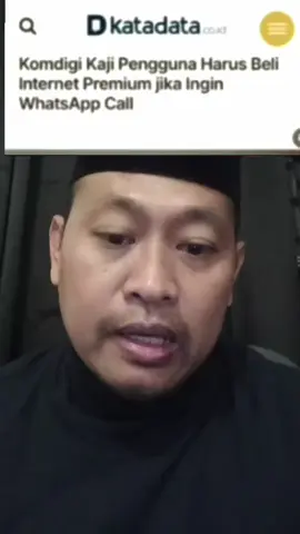 Ada pemberitahuan dari Kondigi, penguna harus beli internet premium jika ingin WhatsApp call 🥹 #komdigi #prabowo #kebinetmeraputih #whatsapp #foryouindinesia 