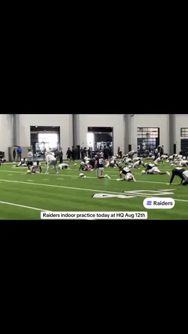 Las Vegas Raiders on the team’s indoor practice field today Aug 12th #raidersfootball #raiders #raidernation #maxxcrosby #petecarroll 