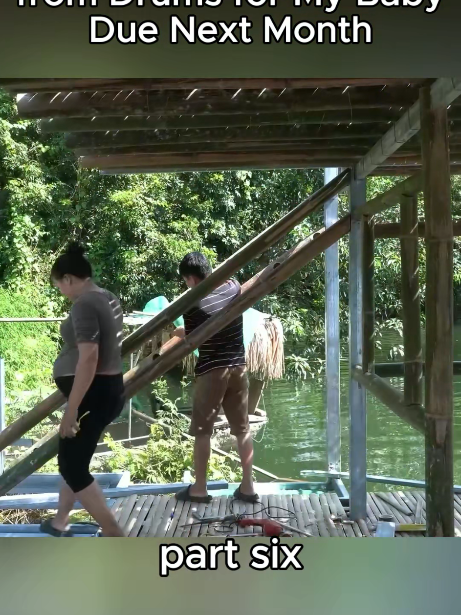 part 6 Building a Floating Home from Drums for My Baby Due Next Month   #camping #bushcraft #Outdoors #survival 