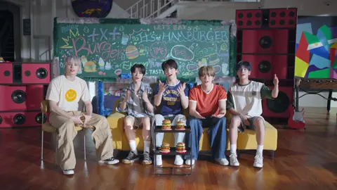 🎉 Special message from TXT! 🎤 LOTTERIA is finally here in the U.S., and TXT is here to celebrateour Grand Opening with you. 🇰🇷🍔🇺🇸 Come celebrate, take that first bite, and maybe meet a fellow MOA in line 😉💜 #LOTTERIAUSA #TheOriginalKBurger #FromKoreaWithFlavor #투모로우바이투게더 #TOMORROW_X_TOGETHER #TXT #MOA