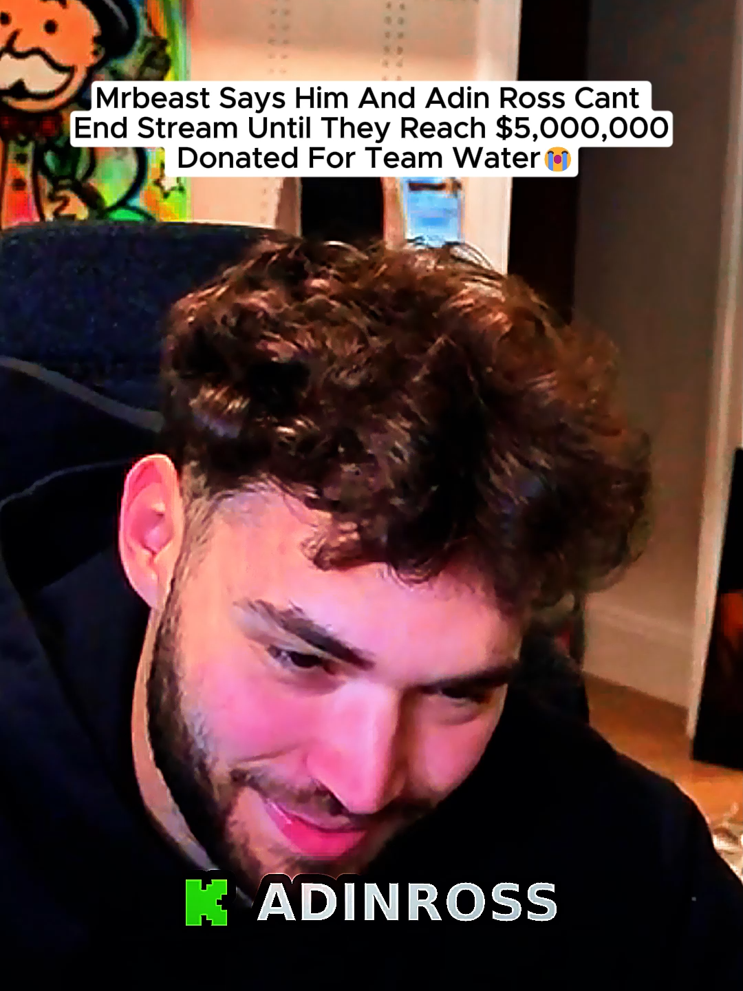 Mrbeast Says Him And Adin Ross Cant End Stream Until They Reach $5,000,000 Donated For Team Water😭#adinross #mrbeast #fyp #viral
