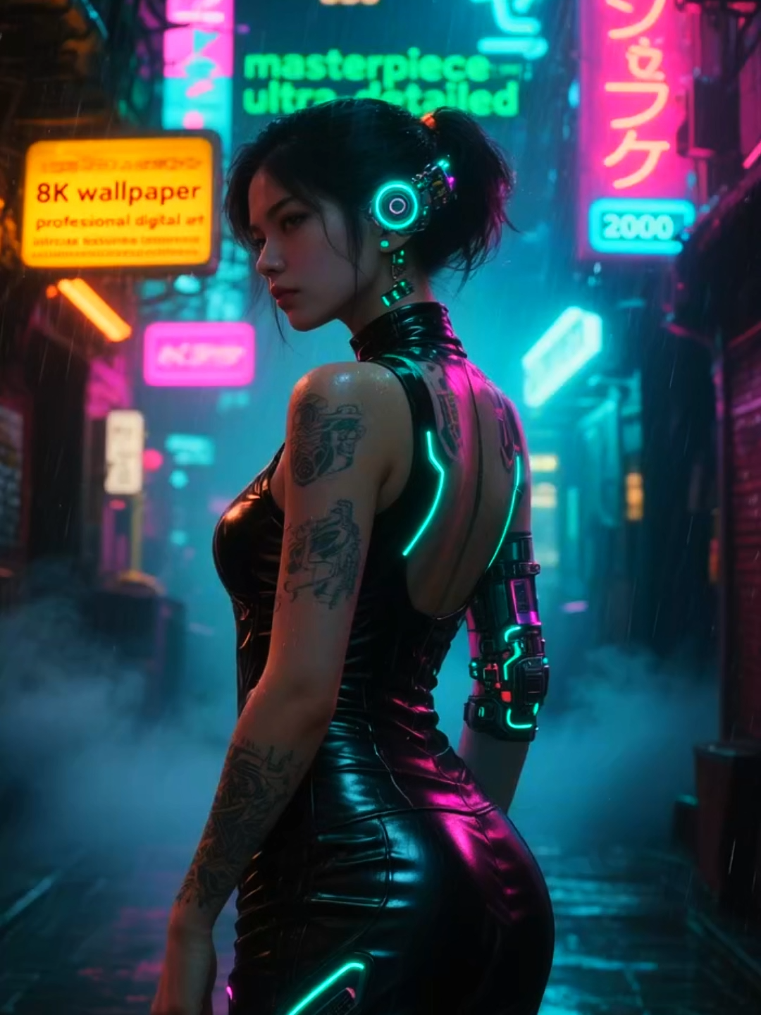 Neon Power, Steel Heart #CyberpunkVibes #NeonCity #FuturoÉAgora #CyberQueen #ViralVideo #TechNoir #Futuristic #RainyNight #VibeCyberpunk #VisualPerfection #AIvideo #CinematicVibes #ViralNoTikTok