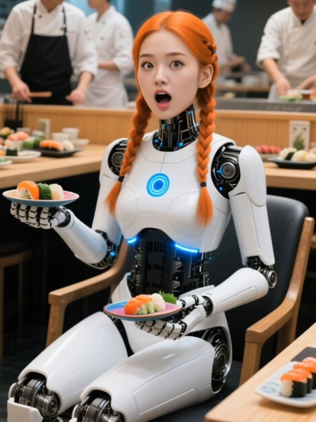Humanoid Robot Eats Sushi, is it Good? #robot #humanoid 