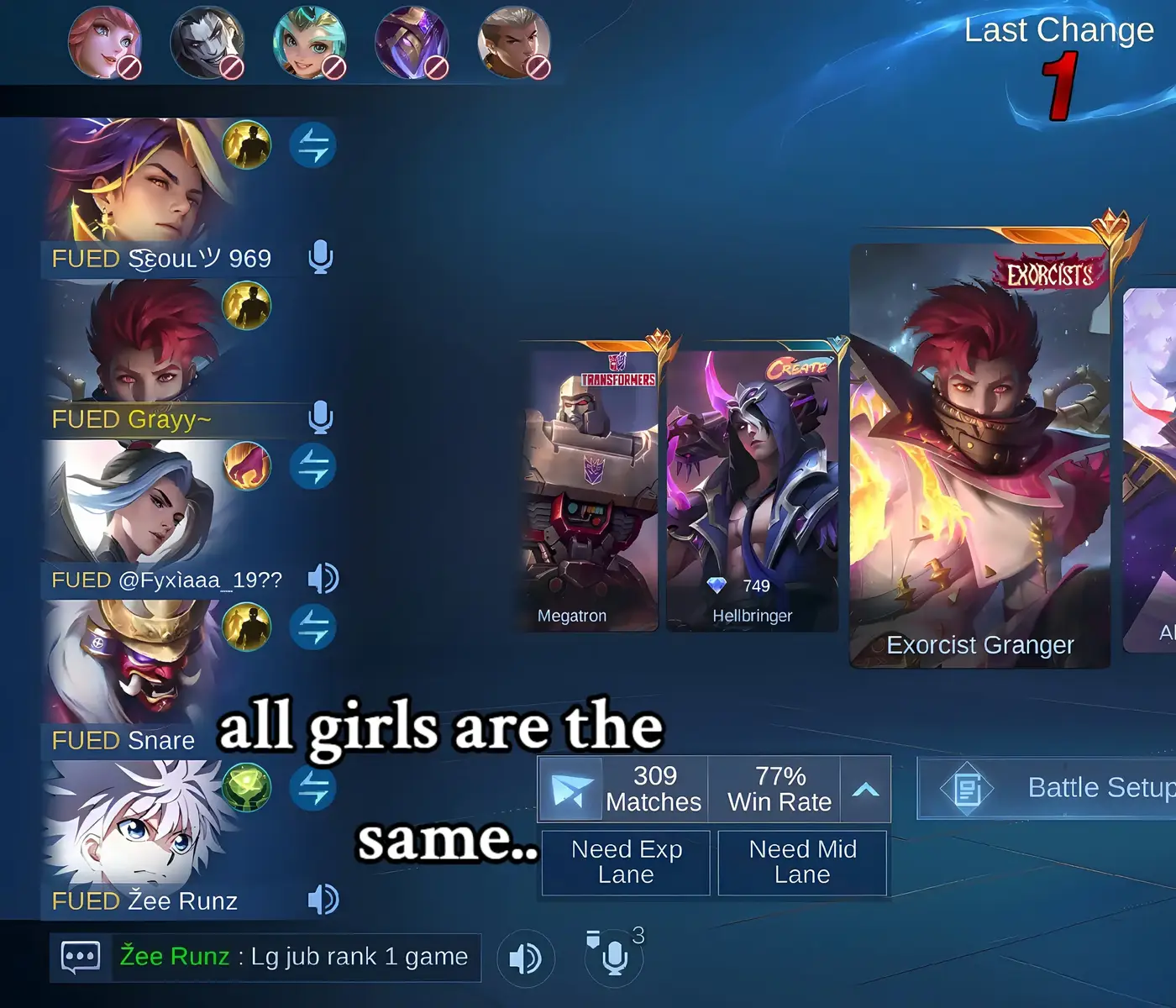 All girls are the same..! #mlbb #mobilelegends #fyppppppppppppppppppppppp #fyp #photo 