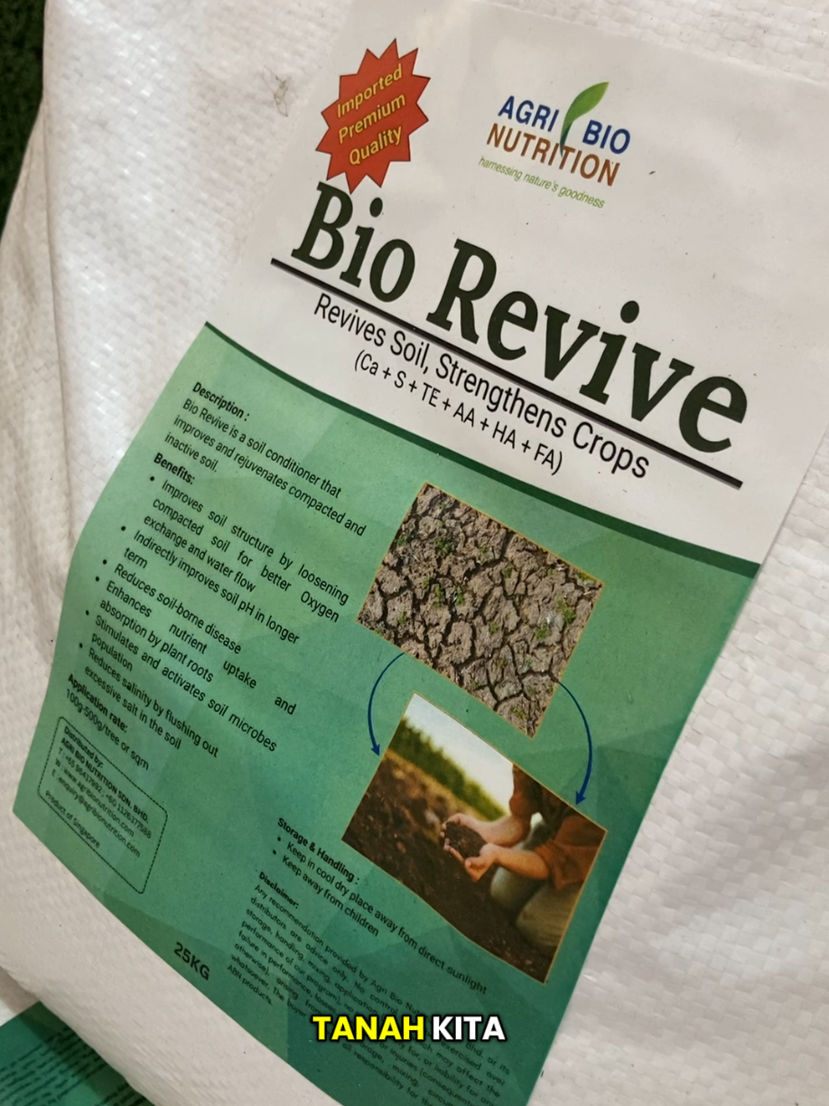 Bio Revive — Melonggarkan tanah yang padat dan secara tidak langsung memperbaiki pH tanah #ABN #baja #pH 