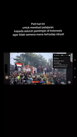 Live Pati hari ini untuk memberi pelajaran kepada  seluruh pemimpin di Indonesia.#pati #kabupatenpati #indonesia #masyarakat #demo 