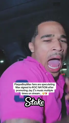 PlaqueBoyMax fans are speculating  Max signed to ROC NATION after  promoting Jay Z’s music multiple  times on stream… 😳❤️‍🩹#plaqueboymax #rap #twitch 