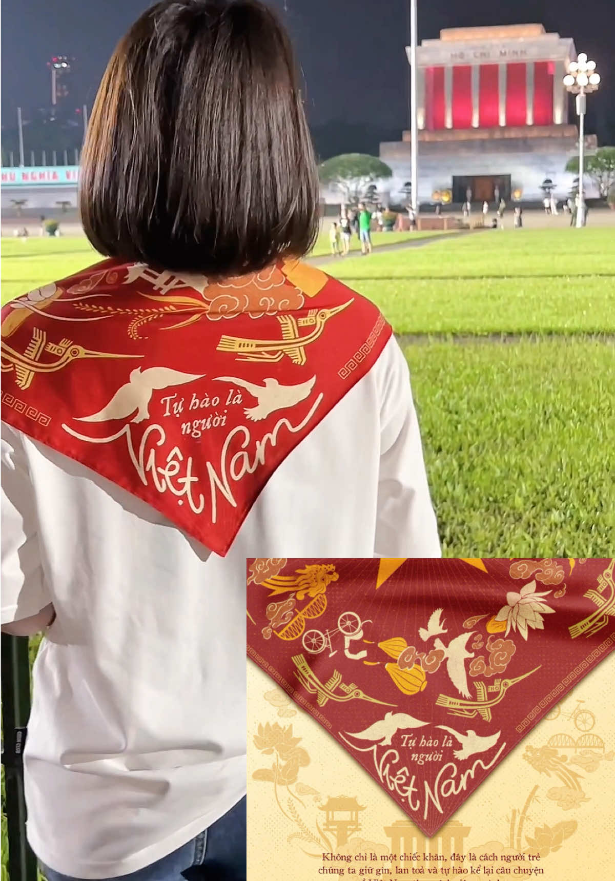Khăn lụa yêu nước Quốc Khánh 2:9 🇻🇳 #cohuereview #khanyeunuoc #khanvietnam #khanmotvongnuocviet 