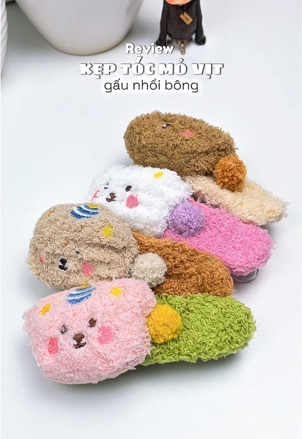 Combo 4 kẹp mỏ vịt gấu nhồi bông siu dễ thương#keptoc #keptocmovit #keptocxinh #keptocdep #hoatayrv 