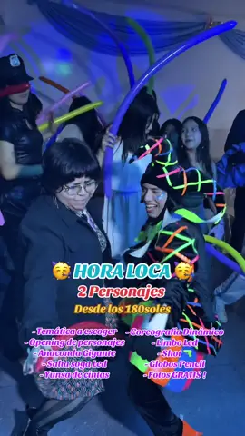 Disfruta una experiencia increíble junto a la mejor hora loca. Cotiza con nosotros 🥳🙌🏻 #viraltiktok #fypシ゚ #perulima🇵🇪 #horaloca #diversion 