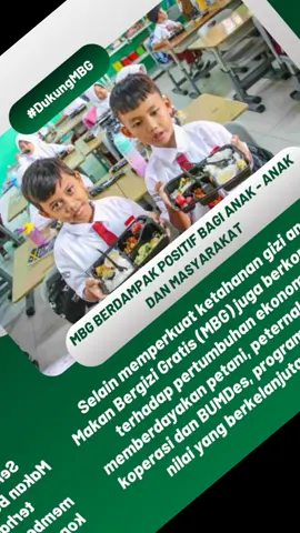 Setiap anak berhak tumbuh sehat dan cerdas. Program Makan Bergizi Gratis hadir untuk mewujudkan generasi yang kuat dan siap membangun bangsa. \#MakanBergiziGratis #GenerasiSehat #IndonesiaMaju