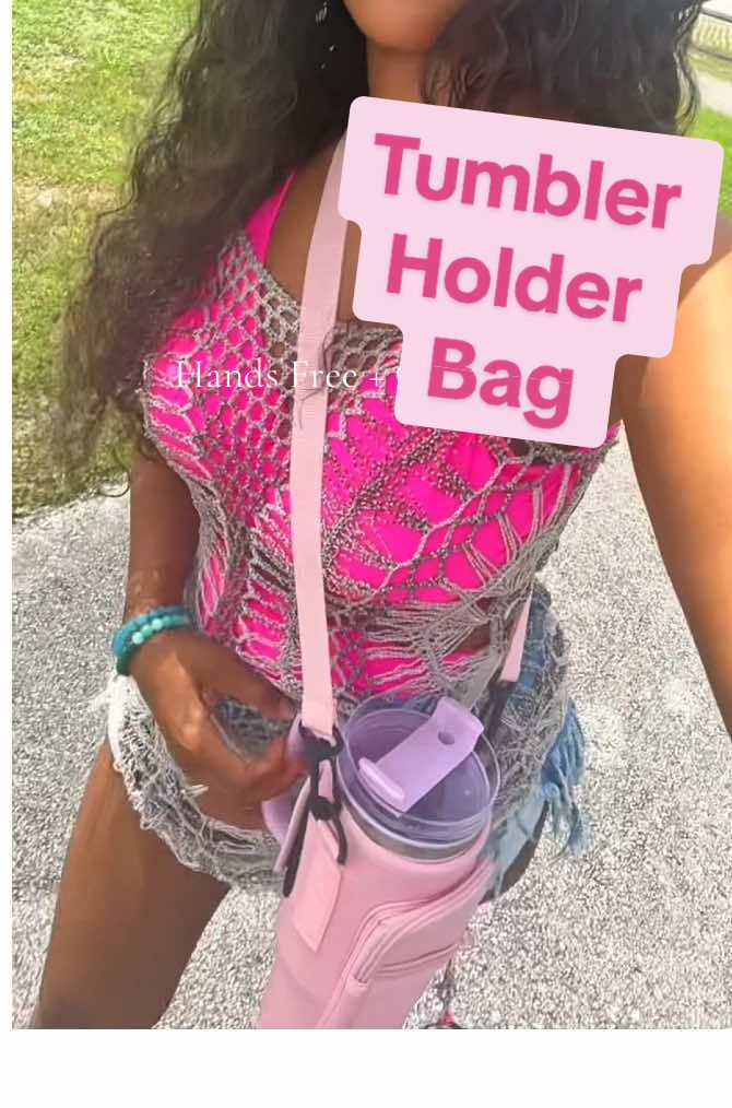 🥤💼🔥 This Tumbler Holder Bag does it ALL!  Holds your phone 📱 Holds your cards + cash 💳💵 Holds your keys 🔑 Holds your tumbler 🥤 Comfy crossbody strap 🎯 Cute + functional 👜 Perfect for errands, travel, or daily use ✨ Don’t wait — these sell out fast! 💨 🔥 #tumblerbag #CrossbodyBag #TikTokMadeMeBuyIt #bagtok #tumblerholder          