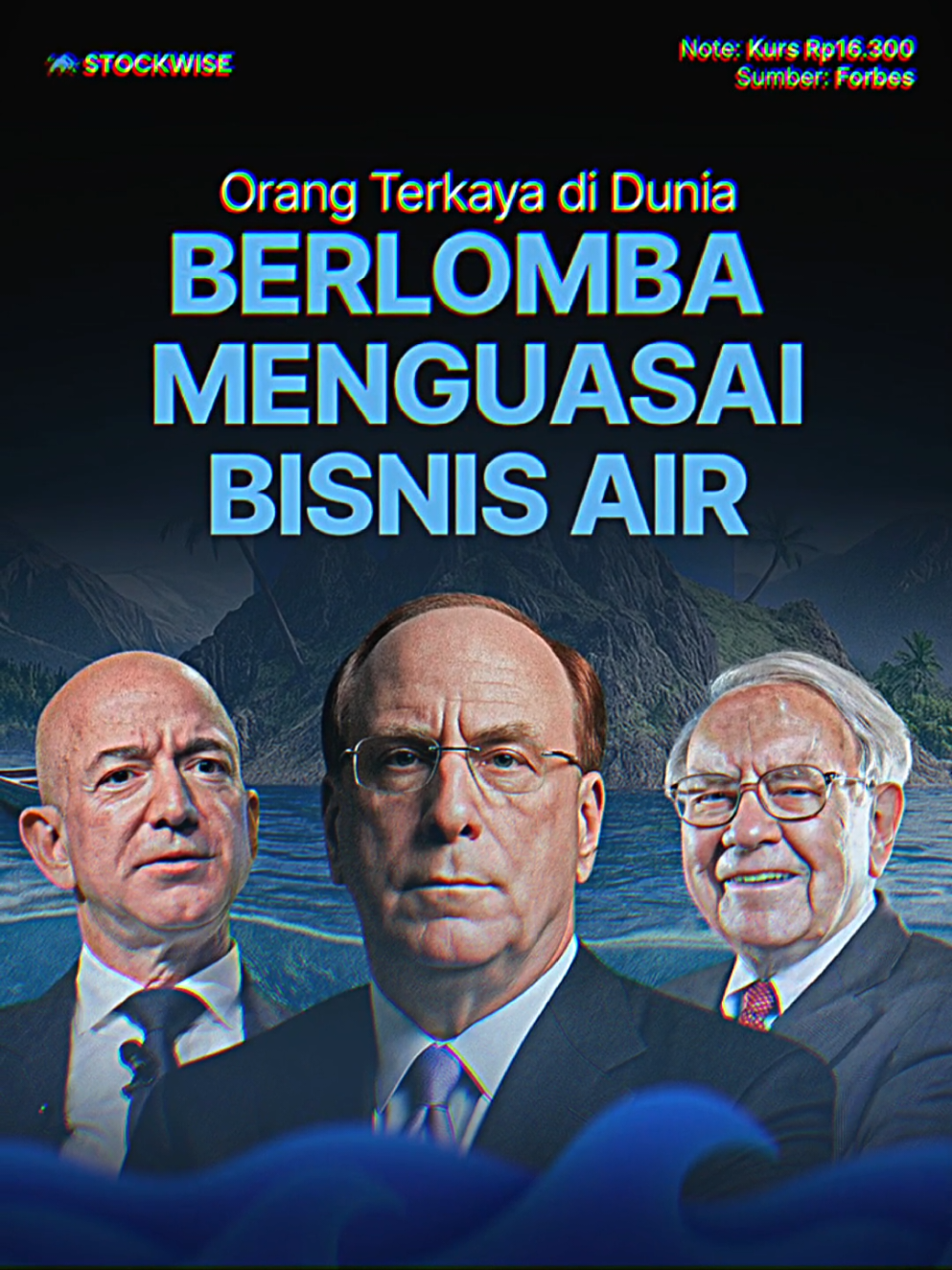 💧 Orang Terkaya Dunia Berebut “Emas Biru” 🌊 Dari miliarder teknologi hingga raksasa investasi, para konglomerat dunia kini menjadikan air sebagai aset strategis masa depan. Larry Fink (BlackRock): Kelola Rp163.000 triliun, kuasai infrastruktur air di 12 negara. Jeff Bezos: Rp163 miliar untuk Water.org & proyek infrastruktur Rp16,3 triliun. Warren Buffett: Investasi di Pool Corp, Pilot Water Solutions, & teknologi air. Bill Gates: 275 ribu hektar lahan pertanian di 18 negara, termasuk 191 sumur aktif di AS. Stewart & Lynda Resnick: Kuasai 57% Kern Water Bank California & 185 ribu hektar lahan pertanian. Enrique Razon Jr: 65,6% kepemilikan Manila Water. Nestlé – Peter Brubeck & Letmathe: Operasi 48 lokasi air global, kuasai 70% pasar air kemasan. Koch Brothers: Fokus pada efisiensi, infrastruktur, & teknologi air. George Soros: Rp16,3 triliun untuk cleantech termasuk teknologi air. Michael Burry: Lahan pertanian kaya air pasca krisis 2008. 📌 Dari penguasaan sumber air, jaringan distribusi, hingga pasar kemasan, semua mengarah pada satu hal: Air adalah komoditas masa depan yang tak ternilai. #andryhakim #stockwise 