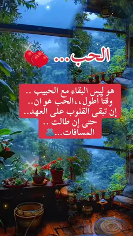 #الحب _هو ليس البقاء_ مع_ الحبيب .. وقتاً _أطول،،الحب _هو ان.. إن تبقى _القلوب_ على_ العهد.. حتى إن طالت ..المسافات..🫂 #capcut #fyp #foryou #viralvideo 