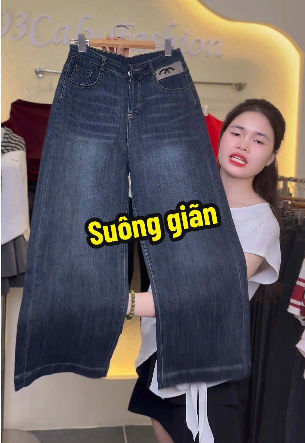 Quần jean ống vừa chất mềm mịn #93calyfashion #xuhuong #bigsize #set #viral 