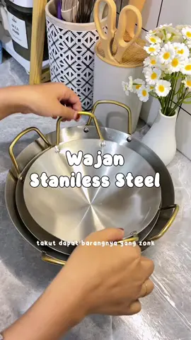 Jujur ga terlalu berharap banyak sama kualitasnya, secara harga sgtu dapet 3, ehh pas datang bagus datang wajannya tebelll 😭😭😭 #wajanantilengket #wajanstainless 