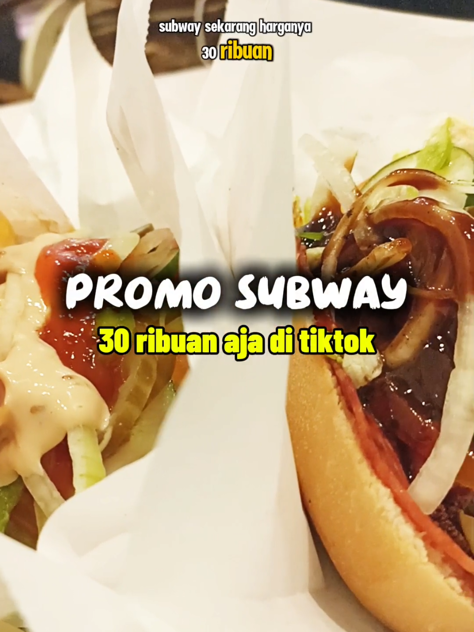 Kalau mau beli subway, lewat tiktok aja lebih hemat.  Buruan klik tag lokasi di videoku dan ambil promonya. @subway.indonesia  #promoseruweekend #nexentertainment #nexent #subway #promotiktok 