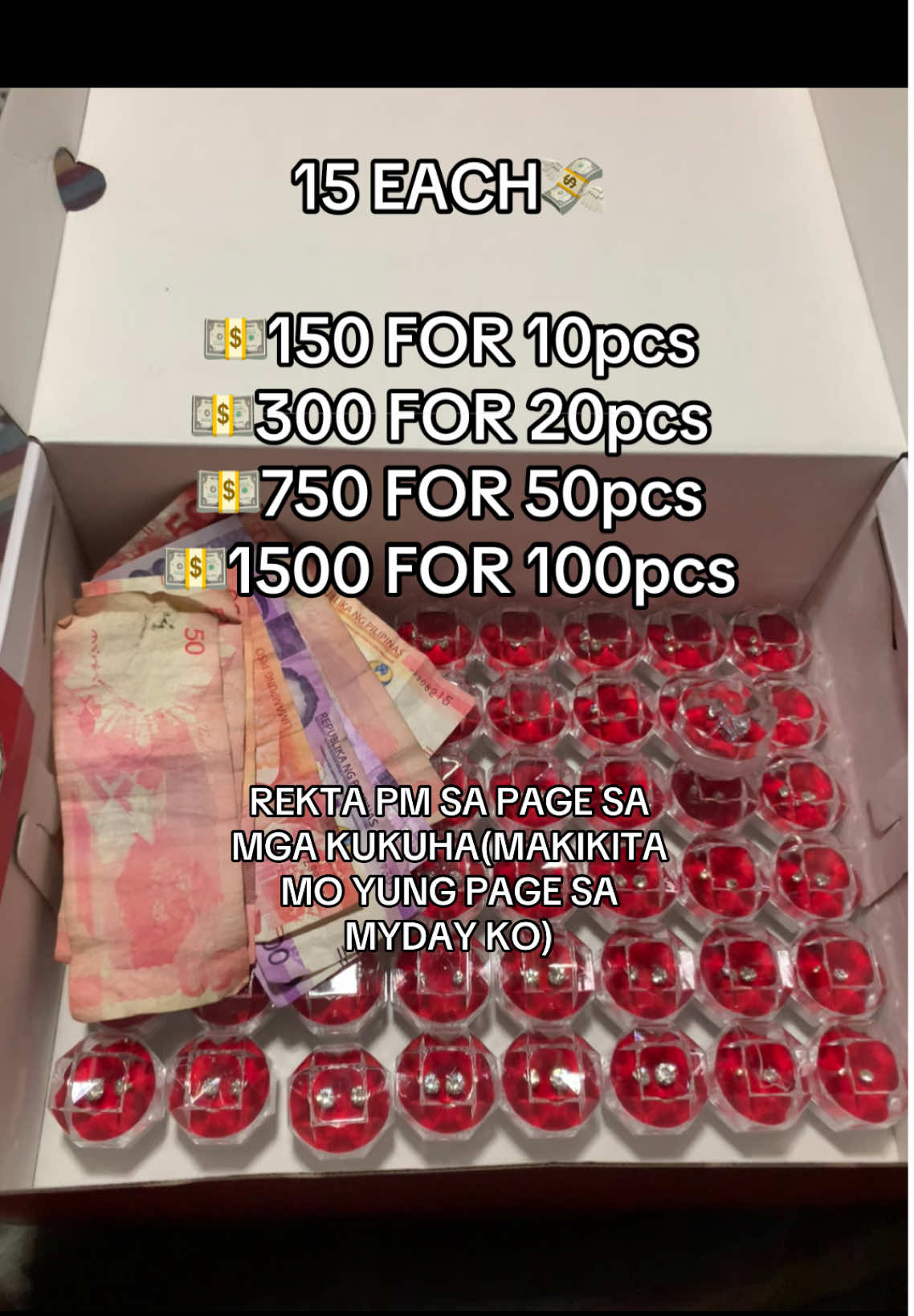 PM LANG KUNG O-ORDER‼️   15 EACH💸 💵150 FOR 10pcs with crystal case freebie sticker 💵300 FOR 20pcs with crystal case freebie sticker 💵750 FOR 50pcs with crystal case freebie sticker 💵1500 FOR 100pcs with crystal case freebie sticker ✅HIGH QUALITY EARINGS ✅WITH FREEBIES  ✅STICKER ✅STAND 🚚FLASH EXPRESS/JNT NOT FREE SHIPPING❌ FOR PAYMENT: GCASH/CASH #hustle #earings #paldo 