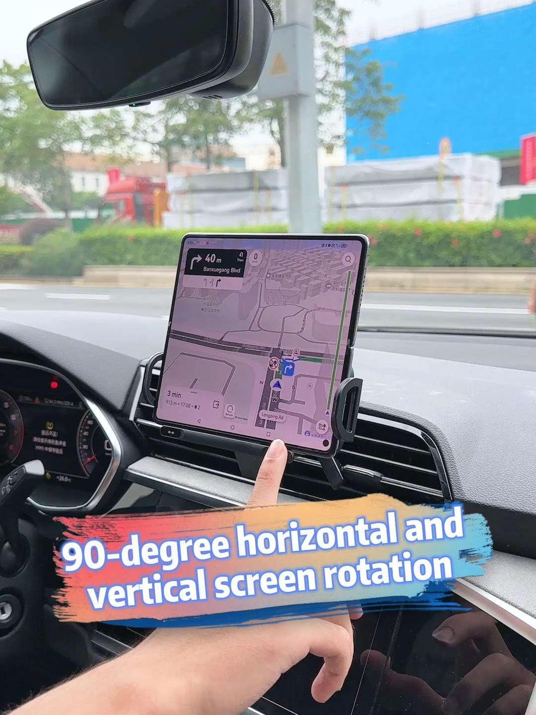 Designed to fit the air vents of 99% of all car models, it snaps into place and leaves no trace when removed. It's virtually silent even during bumpy rides.#tiktok #CarPhoneHolder #Wirelesscharging #foldingscreenmobilephone #tiktokshop
