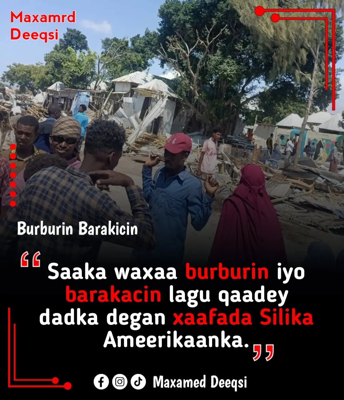 Degdeg: Saaka waxaa burburin & barakacin lagu qaadey dadka degan xaafada Silika Ameerikaanka.#live #Somalia #foryoupage #somalitiktok #DEGDEG 