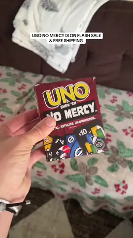 Uno no mercy is on flash sale and free shipping! #unonomercy #freeshipping #familygames #cardgames #holidaygames 