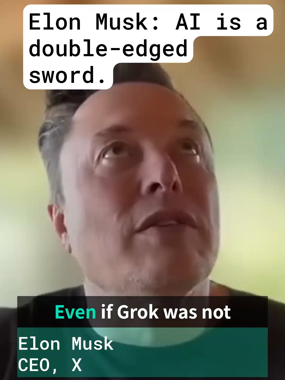 Elon Musk says AI could be a double-edged sword.