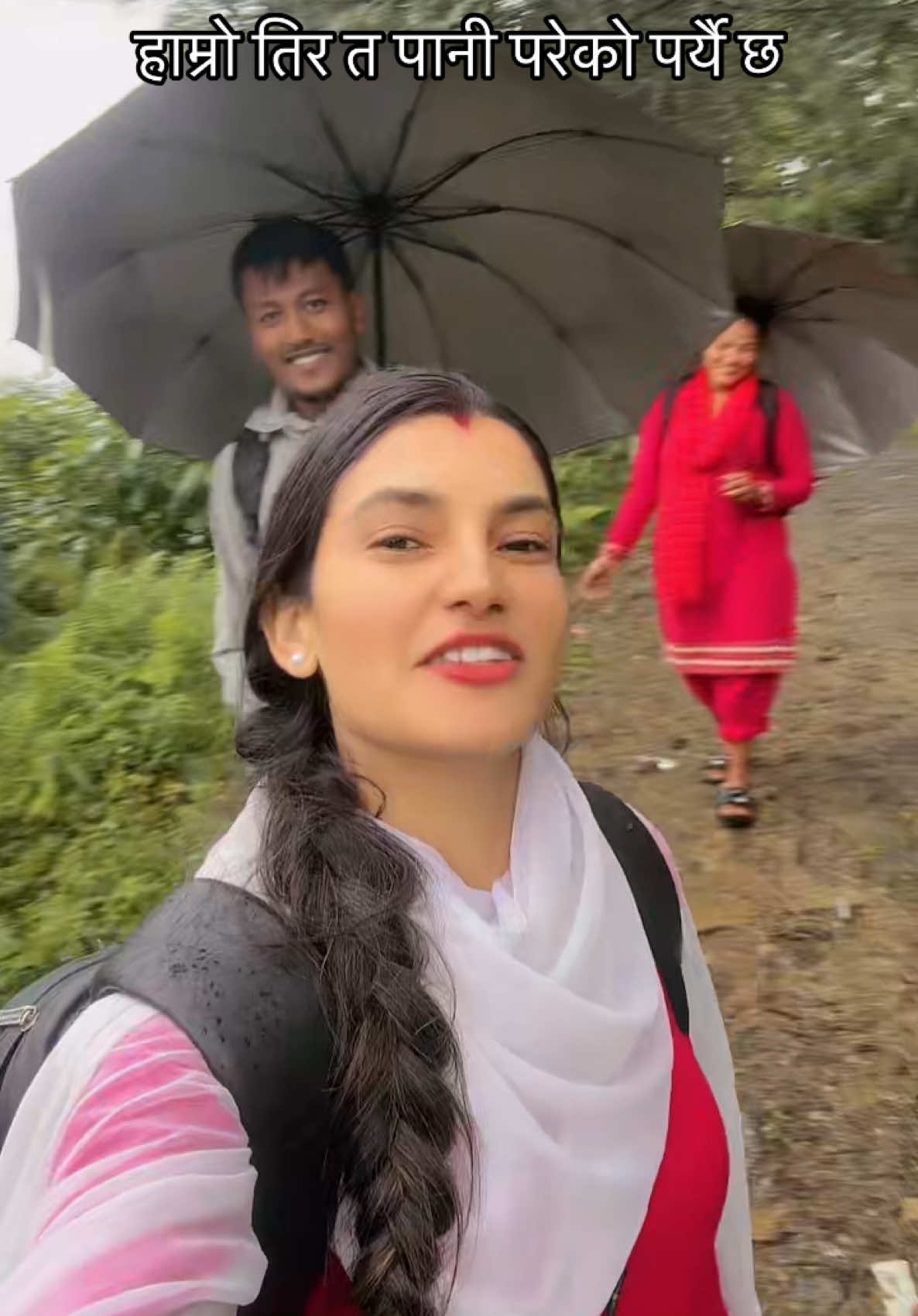 Going back to home after school🥰Rain made it difficult to walk on muddy and slippery road# #teachers @shresthasuman39 