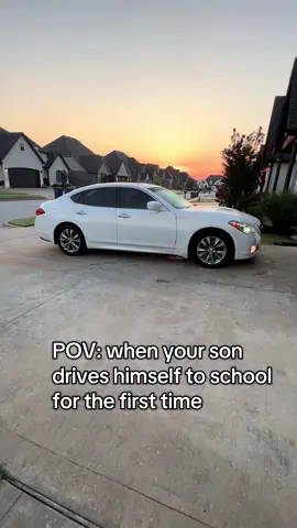 And there he goes! Have a great Sophomore year! #firstdayofschool #sixteen #driving #brokenarrowhighschool 
