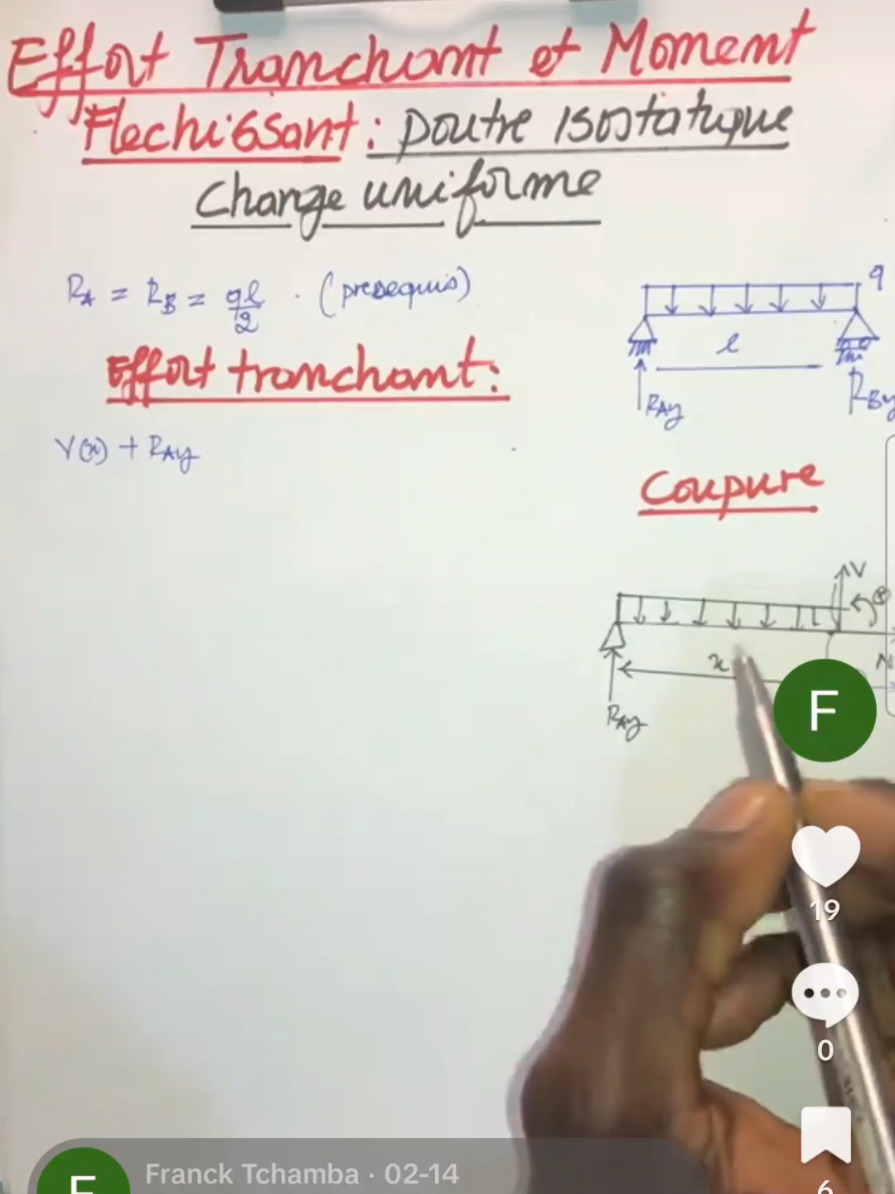 Resistance des matériaux RDM@Franck Tchamba #civilengineering #btp #rdm#Structure 
