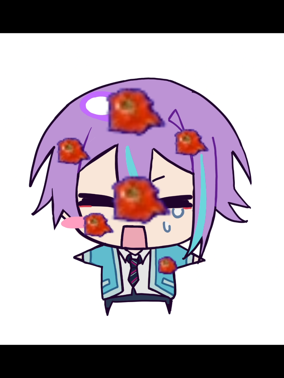 inspo; @davinky davinky rui kamishiro chibi being hit by tomatoes #fyp #ruikamishiro #projectsekai #プロセカ #cute  