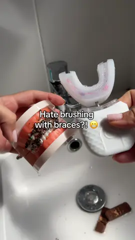 Brushing with braces SUCKS! But we made a solution 🤩 #braces #retainer #straightteeth 