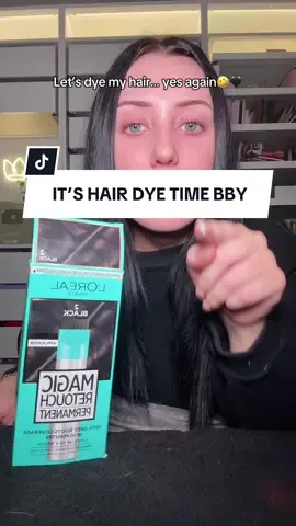 Imagine were on FaceTime🤍 Let’s dye my hair together, just the roots this time🫣🙌🏼 @L'Oréal Paris UK Magic Retouch in black 2 btw🖤🐼 #hairtok #BeautyTok #beautyhack  Everything else used: @L’Oréal Professionnel Vitamino Color 10 in 1  @ghd dual styler  @mondayhaircare Leave In conditioner 