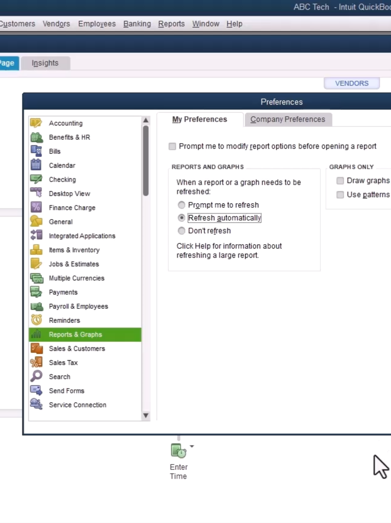 102 QuickBooks Preference
