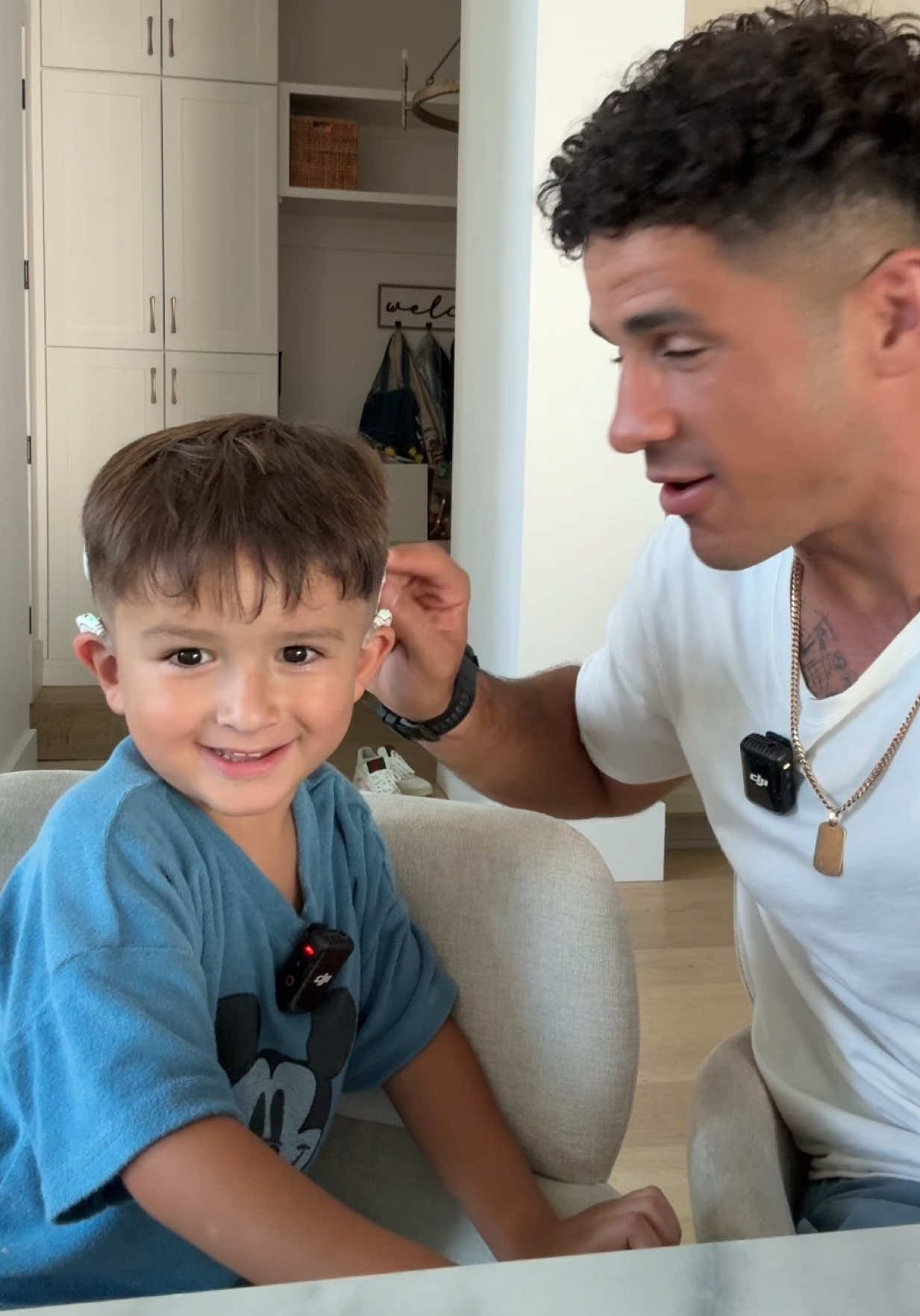 He’s so sweet🥹 #deaf #cochlearimplants #fatherson 