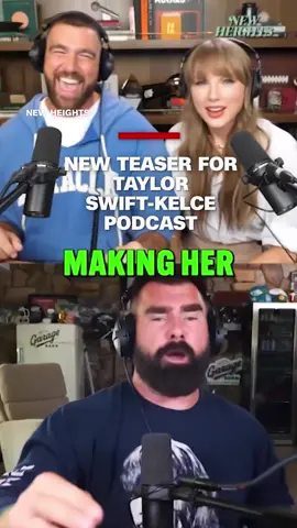 A new teaser for the highly anticipated podcast featuring Taylor Swift, Travis Kelce and Jason Kelce was just released. In the new clip, Swift jokes about male sports fans who have criticized her appearance on NFL broadcasts of Kansas City Chiefs games. #CNN #News 