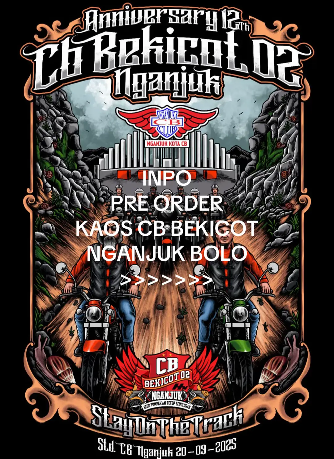 Sudah bisa di order ya bolo kaos CB BEKICOT NGANJUK 20 September di toko oren “idriskangjum” bolo . Mompong harga masih standar bolo langsung di co boloku. Yg ORIGINAL hanya di kangjum boloku gass sat set 🔥🔥 #kaoscb #cbindonesia #cbbekicotnganjuk #cbwarujayeng #cbnganjuk 