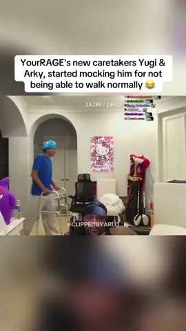 YourRAGE's new caretakers Yugi & Arky, started mocking him for not being able to walk normally 😂 #fyp #fazeclan #yourragegaming #yugi2x #arky 