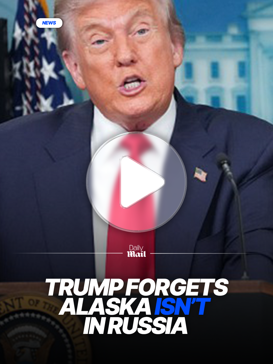 President Donald Trump appeared to confuse Russia with Alaska during a White House press conference ahead of his meeting with Russian President Vladimir Putin. White House press secretary Karoline Leavitt played cleanup for the president on Tuesday, confirming that the Friday meeting would take place in Alaska, despite the Trump's comments.  Read about the mishap at Daily Mail. #news #trump #whitehouse #russia #politics