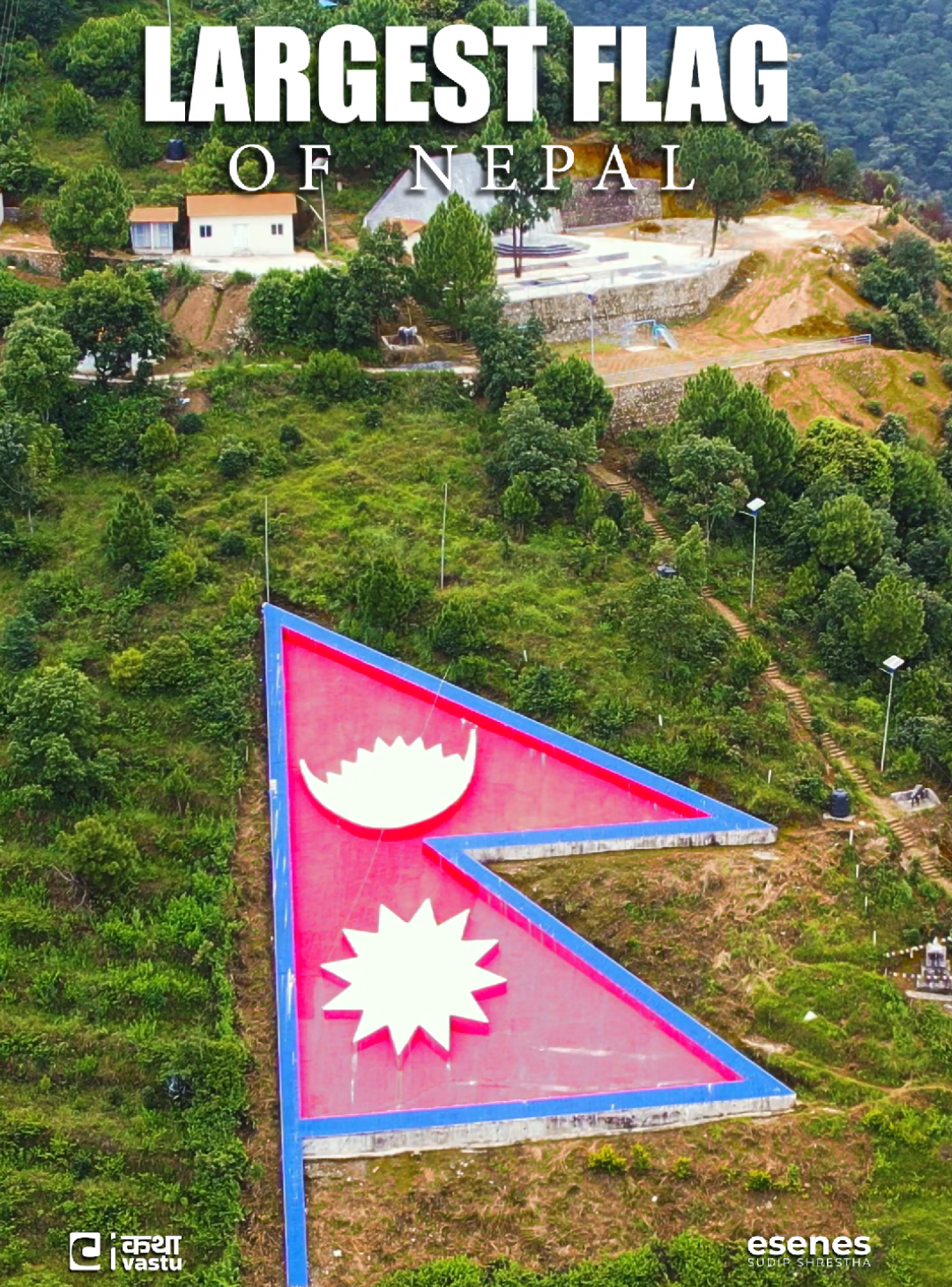 Largest National Flag of Nepal, Bansbari, Pharping #pharping #esenes #kathavastu #nepal #flagofnepal 