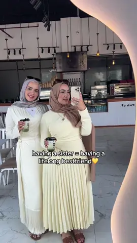 and we’re twinning too🥹 @Naira | Fashion & Lifestyle 💛 #sister #oldersister #bestfriend #girly #hijabi #egypt #🇪🇬 #fyp #modestoutfits 