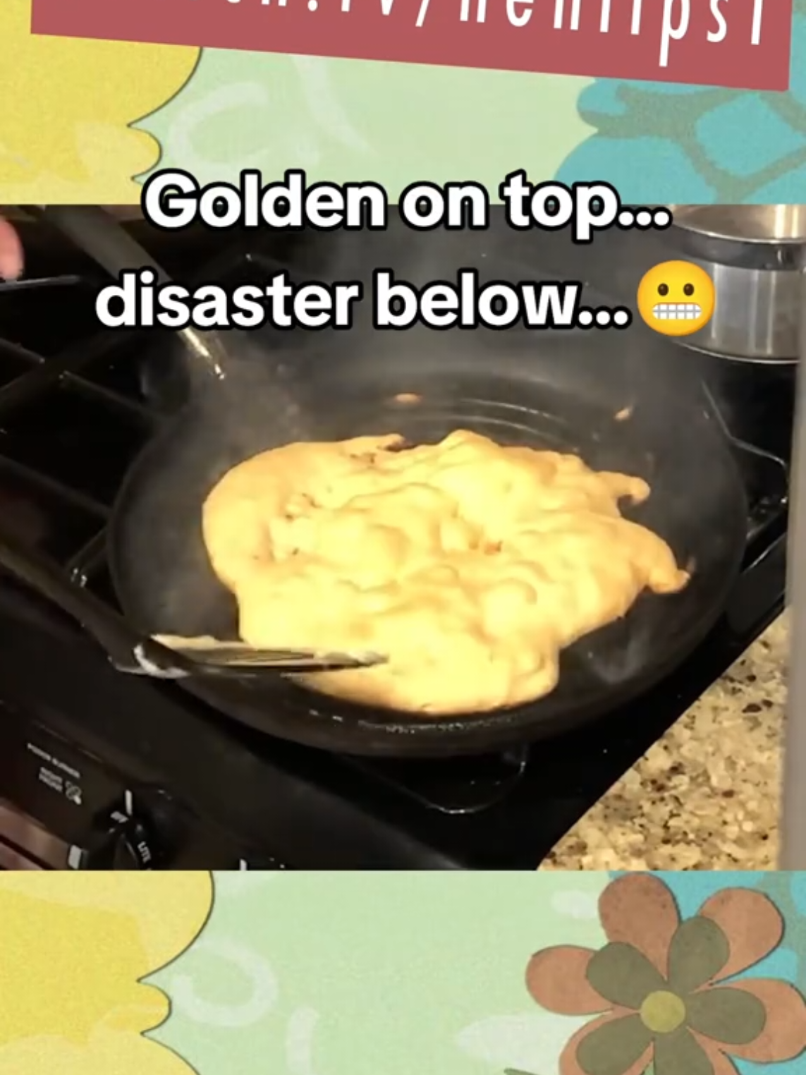 Golden on one side....pure tragedy on the other 😭 #henryskitchen #twitchclips #twitchstreamer #kitchendisaster #cookingfail #cookinggonewrong #foodmishaps #fyp #foodfail 