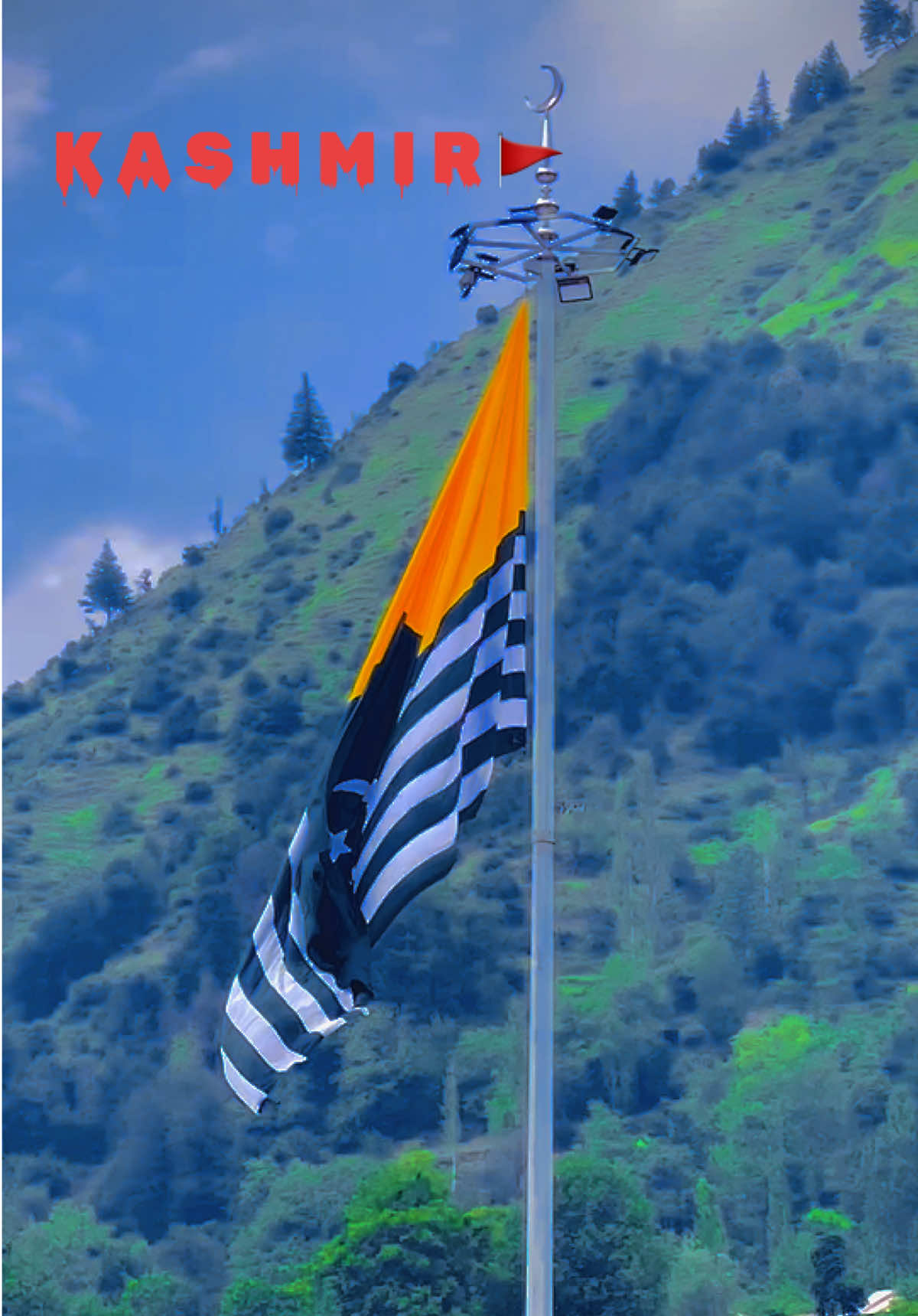 KASHMIR ❤️ #kashmir #flag #peace #independance #neelumvalley #keran #arangkel #pakistan #kashmirday @Ali bhai (Ali Rizwan Khawaja) @Banjara Nigar 