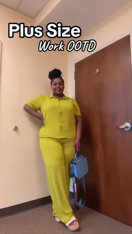 Plus size work OOTD ! Set from @FashionNovaCURVE bag @stevemadden shoes @target #fyp #curvytiktok #savannahga #plussize 