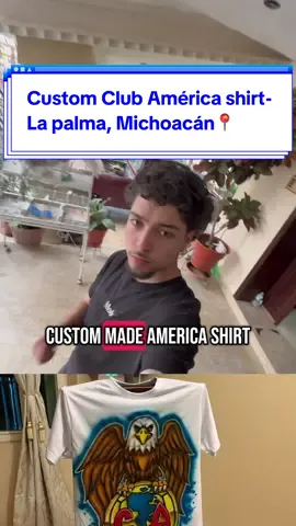 La Palma, Michoacán📍I’m here visiting my family in La Palma Michoacán and I found this guy who does custom shirt designs so I asked for a custom shirt with the club America logo and i absolutely loved how the shirt turned out! #clubamerica #lapalmamichoacan #fyp 