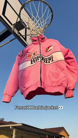 Our Pink Ferrari jacket 🩷for the F1 girlies. Link in bio 📦 #fyp #formula1 #ferrari #f1 #f1girl 